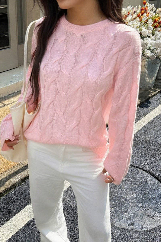 CWOSWL07484_CASUAL SIMPLE LONG SLEEVE SOLID SWEATER