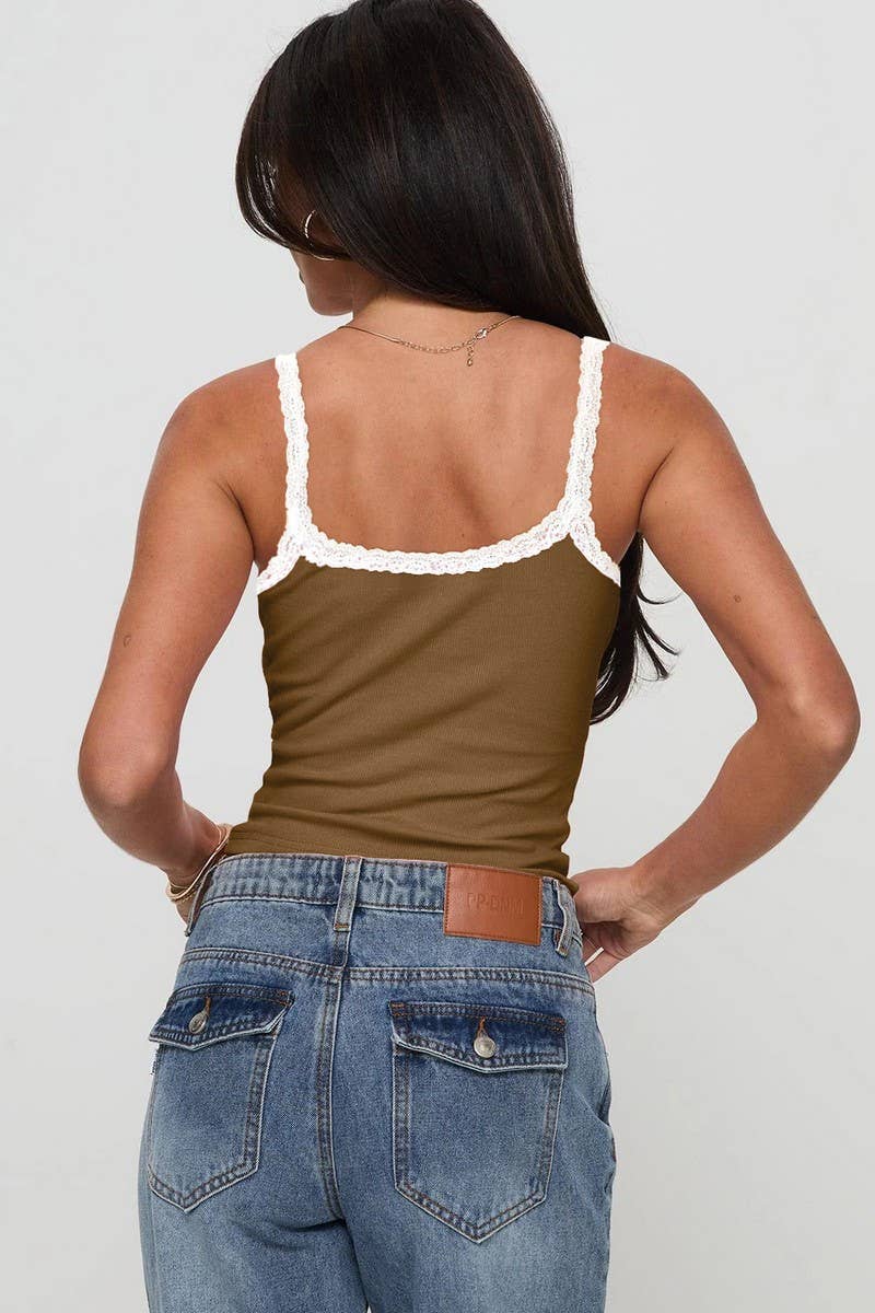 CWTTK0801_SOLID COLOR SLIM LACE CAMISOLE