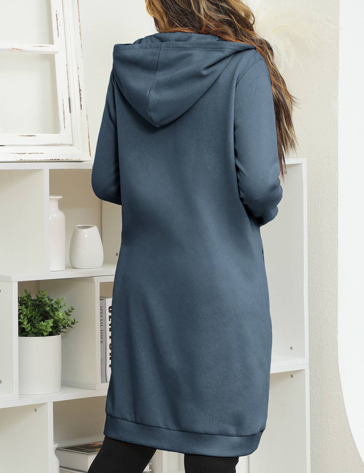 CWOHOL448_Lightweight Thin Zip-Up Hoodie Long Jacket