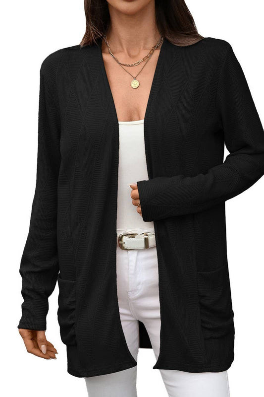 CWOCAL00857_SOLID COLOR LONG-SLEEVED KNITTED CARDIGAN JACKET