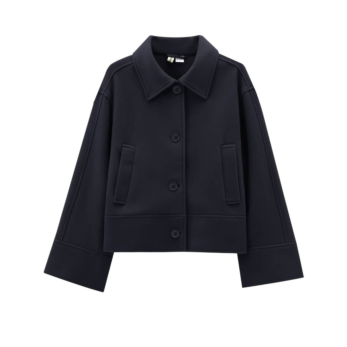 CASUAL LAPEL SINGLE BREASTED SOLID COLOR COAT
