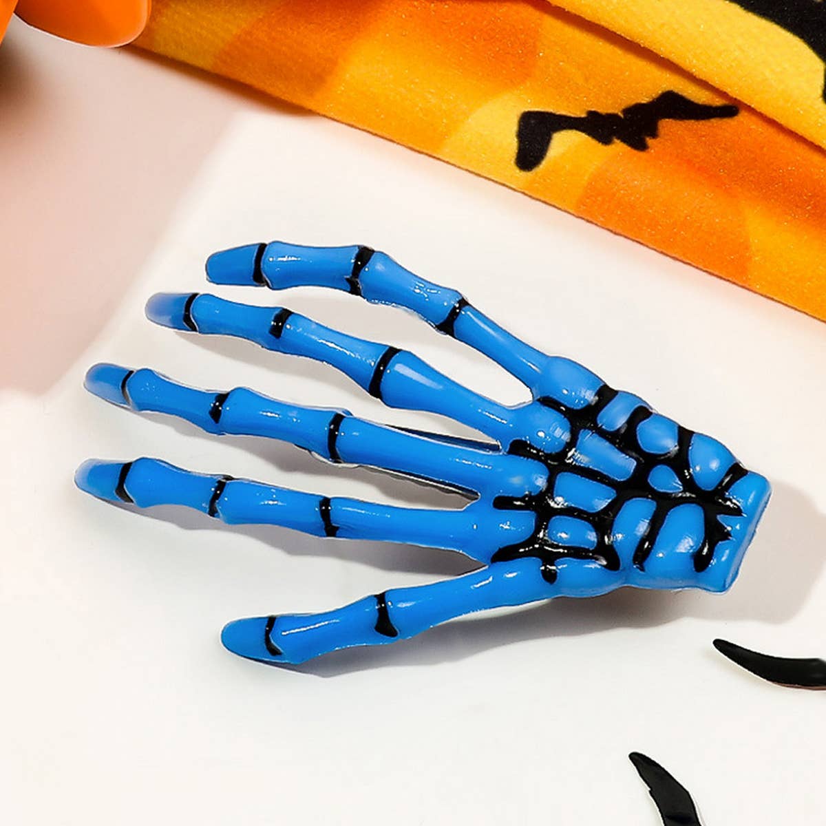 Halloween Skeleton Hand Hair Duckbill Clip_CWAHA1643