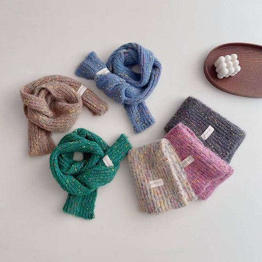 Polka Dot Knit Scarf - Warm Neck Wrap for Kids_CWASC2096