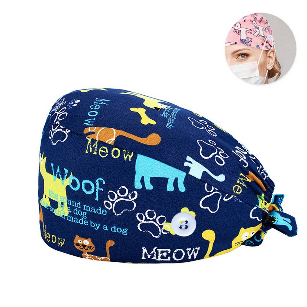 PRINTED SURGICAL CAP SCRUB CAP COTTON NURSE CAP_CWAH3378