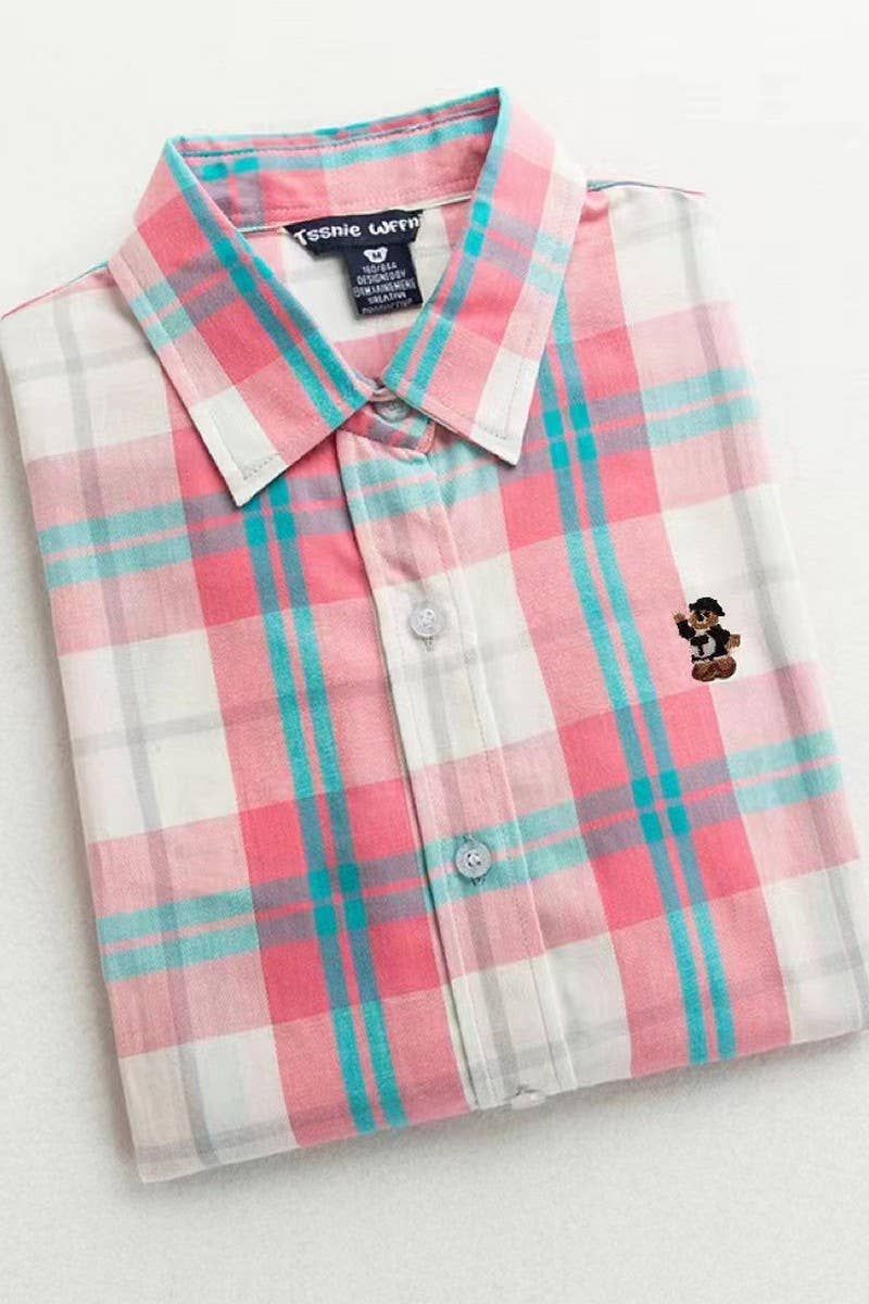 CWTSTL2245_LONG-SLEEVED COTTON THIN PLAID BOTTOMING SHIRT