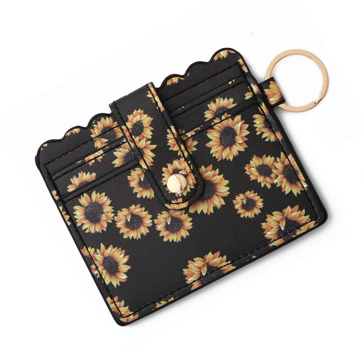 Leather Card Case with Keychain & Coin Compartment_CWAB4933