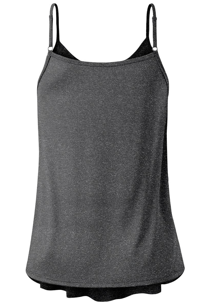 CWTTK229_Sleeveless Pleated Layered Cami Tank Knit Top