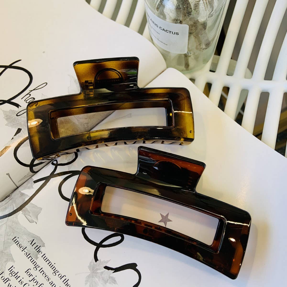 CWAHA1558_4.92"SIMPLE RECTANGLE LARGE HAIR CLAW CLIP