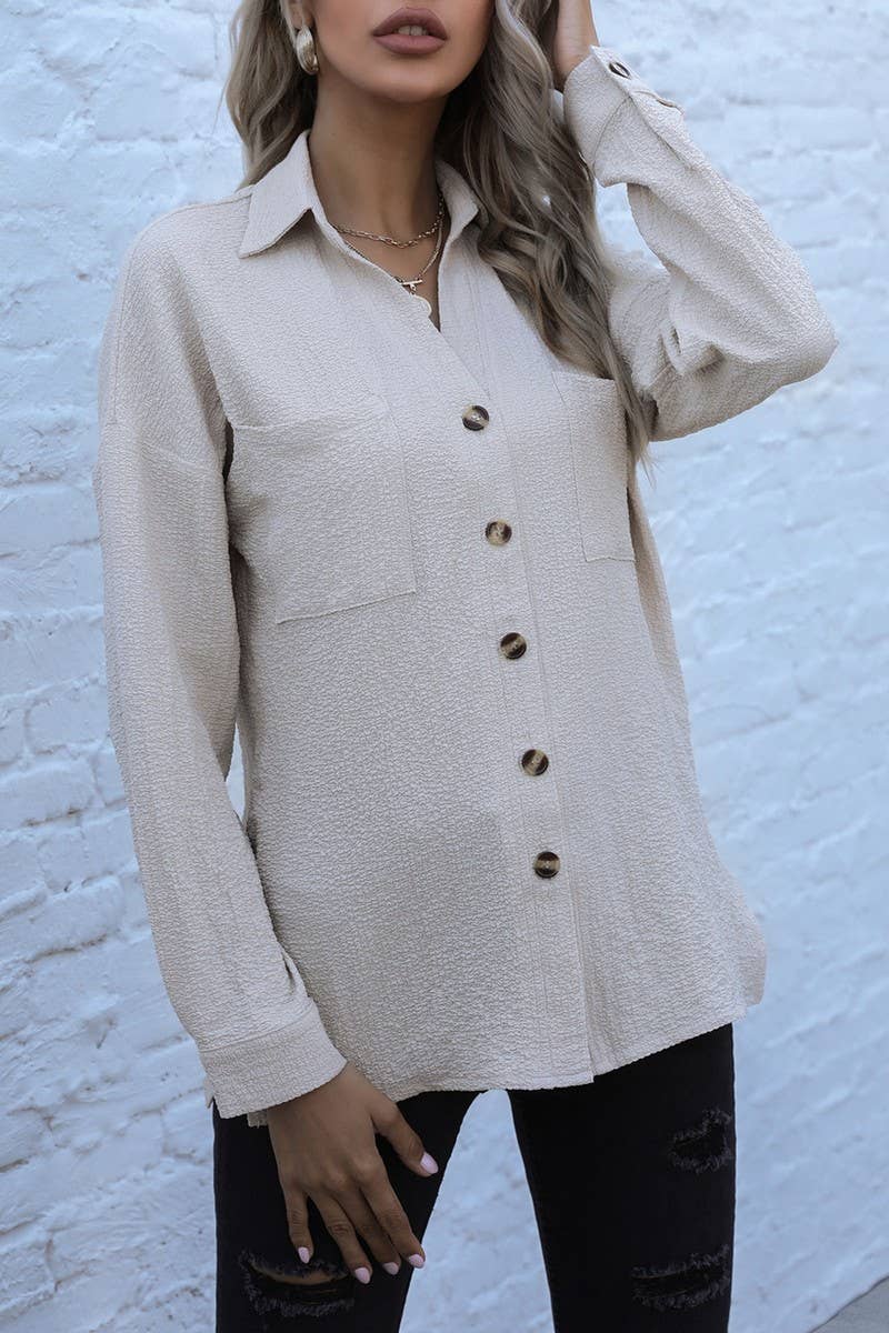 CWTSTL00959_LONG SLEEVE SOLID LAPEL MID-LENGTH VINTAGE SHIRT