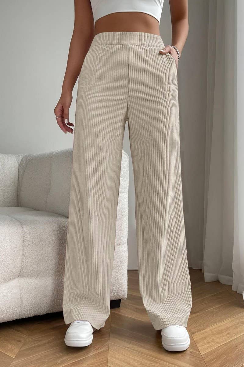 CWBLP1814_HIGH WAIST LOOSE DRAPE CASUAL STRAIGHT PANTS