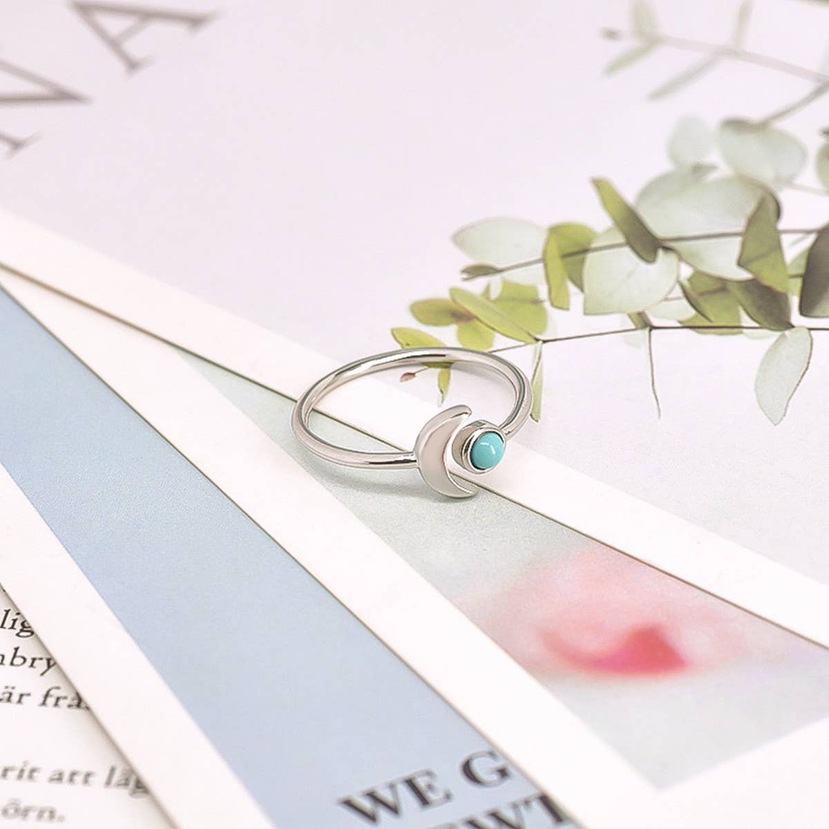SIMPLE AND COOL MOON CREATIVE RING OPEN RING