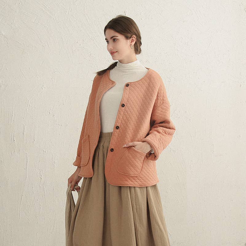 Diamond-shaped double-sided cotton jacket