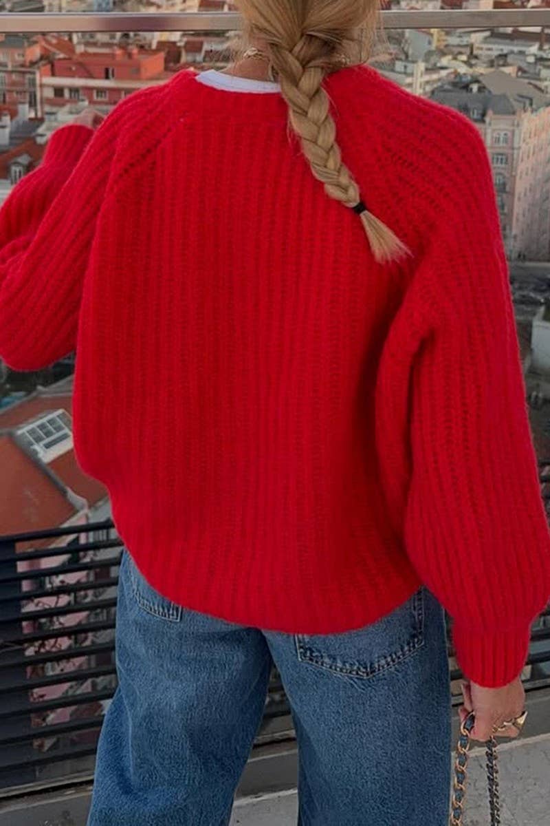 CWOCAL00749_CASUAL SIMPLE BUTTON LONG SLEEVE SHIRT SWEATER