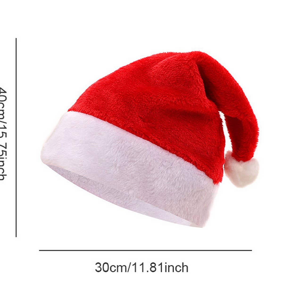 CWMM10349_CRYSTAL VELVET CHRISTMAS SANTA HAT FOR ADULTS