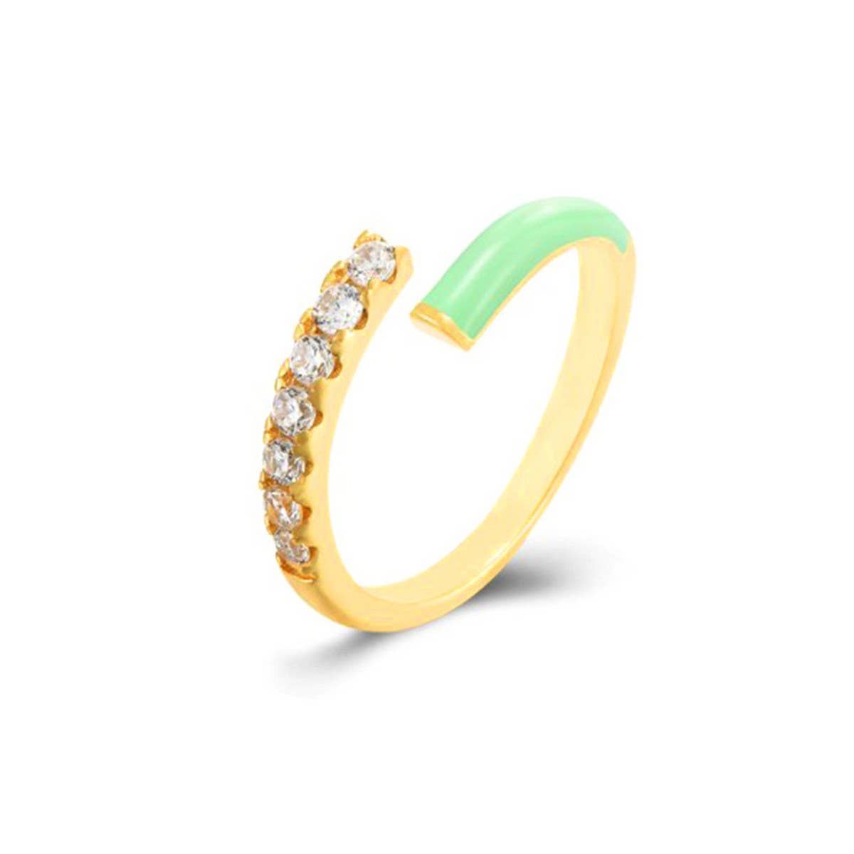 DOUBLE LAYER COLOR OIL DROP OPEN RING
