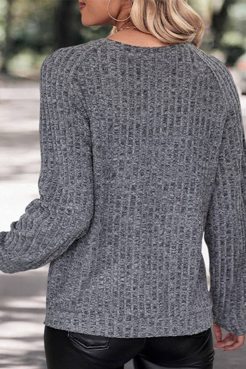 CWOSWL6590_CREW NECK COMMUTER LONG-SLEEVED SWEATER