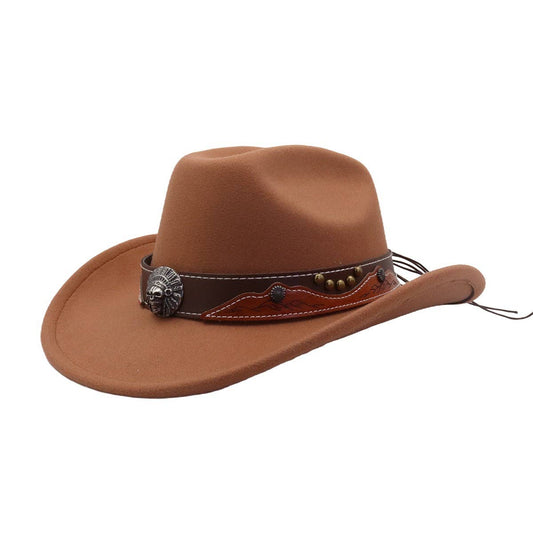 New Ethnic Style Wool Fedora Cowboy Jazz Hat_CWAH04497
