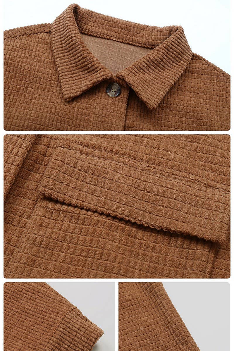 CWOJA0822_CORDUROY POCKET LAPEL JACKET CARDIGAN