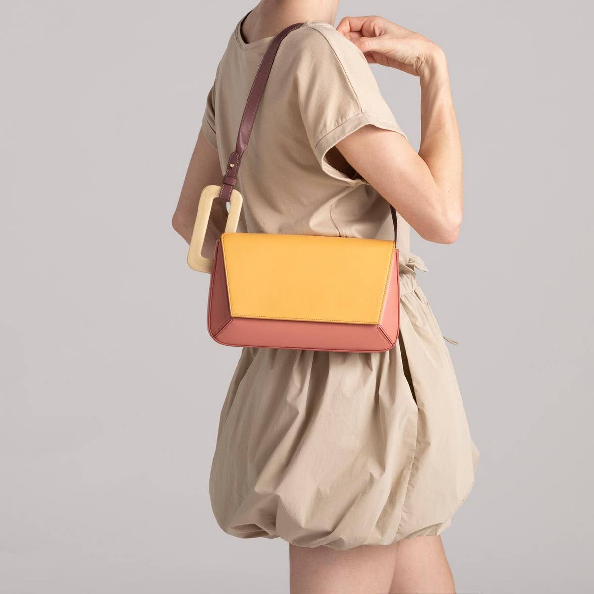 GEOMETRIC SPLICING SMALL SQUARE BAG SHOULDER BAG_CWAB1935
