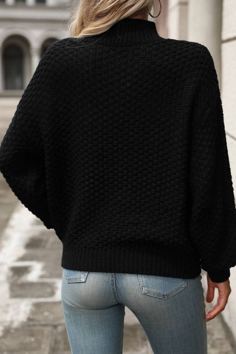 CWOSWL6492_TURTLENECK LONG-SLEEVED COMMUTER SWEATER