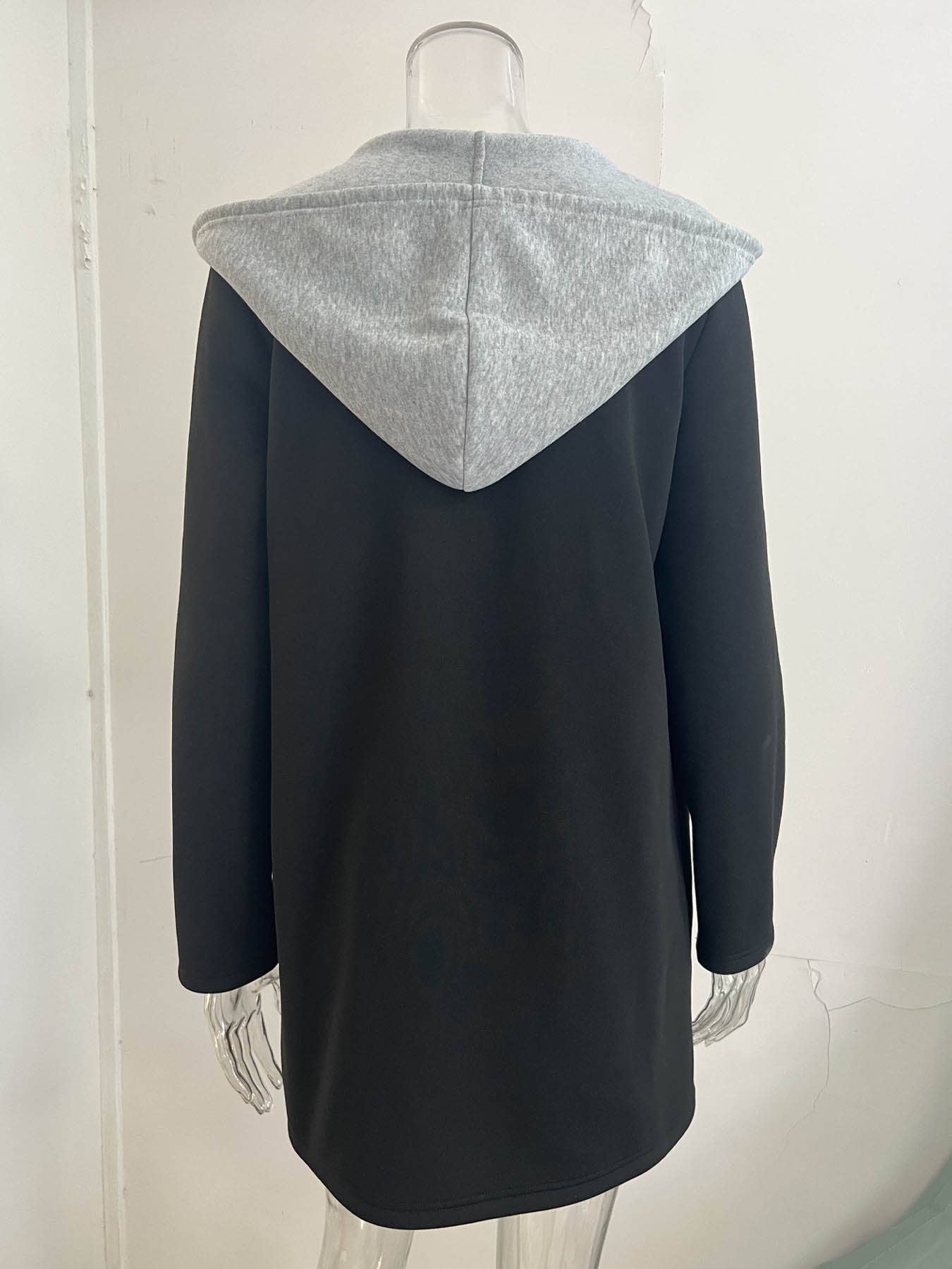 CASUAL FASHION PATCHWORK COLOR CARDIGAN HOODIE