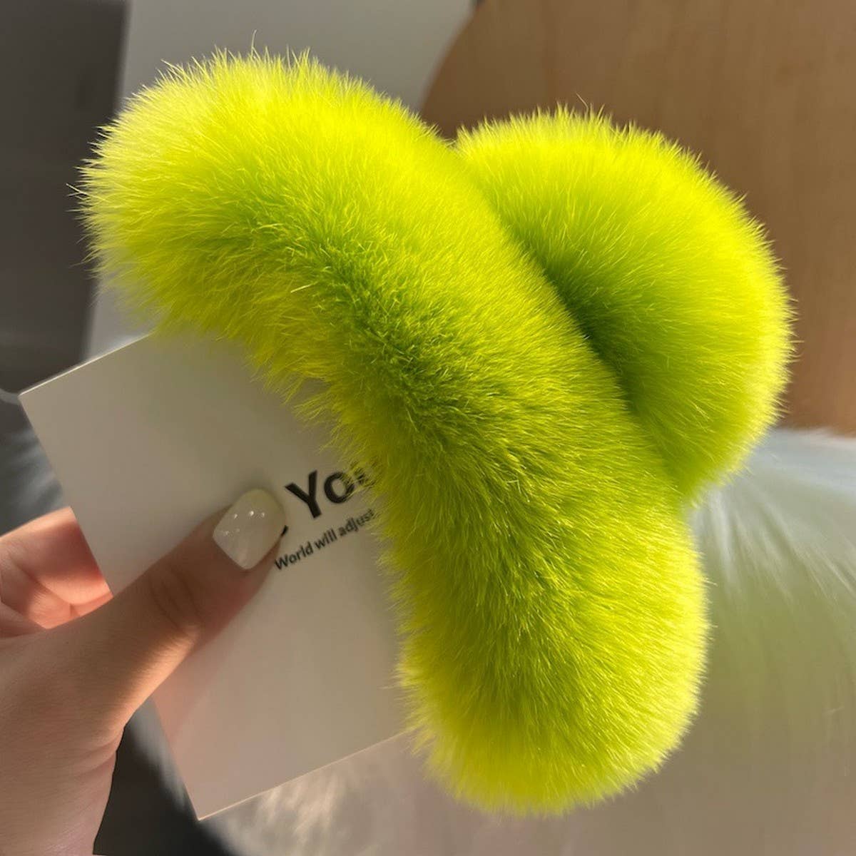 Large Real Rex Rabbit Fur Hair Claw - Cute & Cozy_CWAHA3302