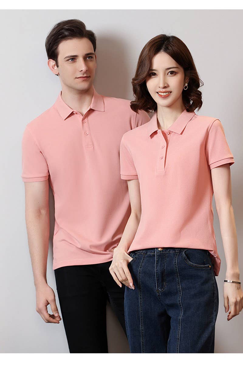 CWTBLS02452_SOLID COLOR POLO SHIRT WOMEN - MULTIPLE COLORS