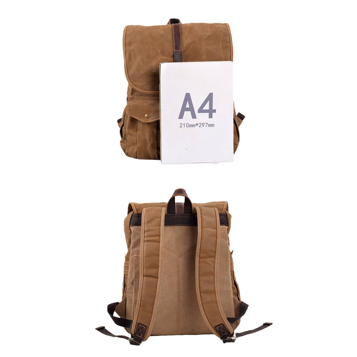 Waterproof Waxed Canvas Hiking Laptop Backpack_CWAB5541