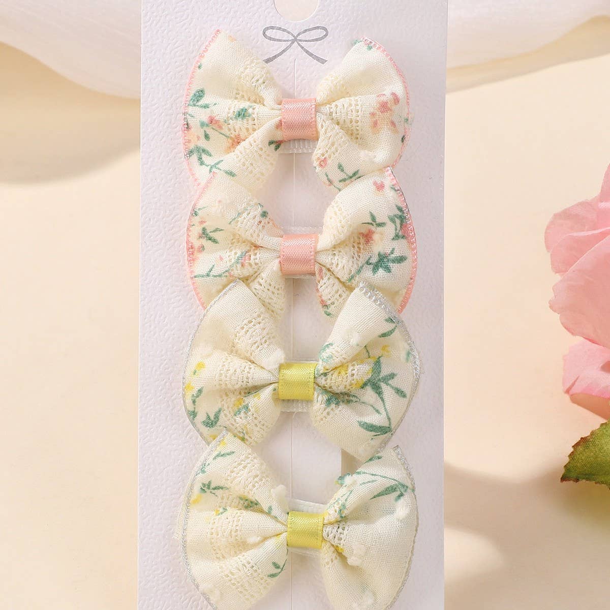 Kids Embroidered Bow Hair Clip Set ? Handmade