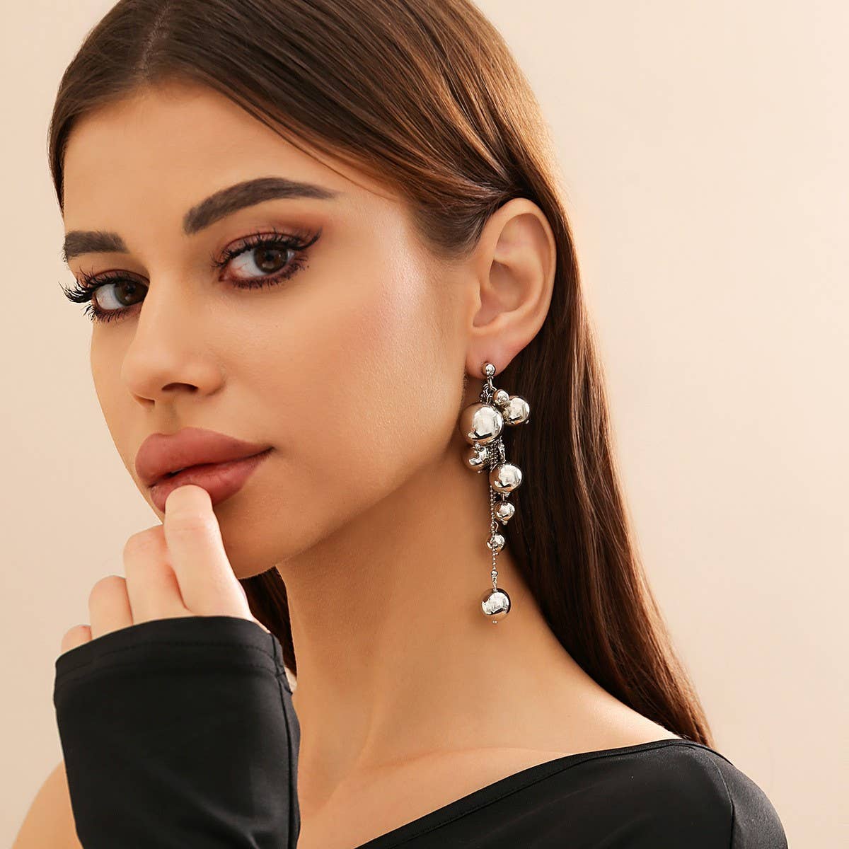 IMITATION PEARL TASSEL PENDANT EARRINGS