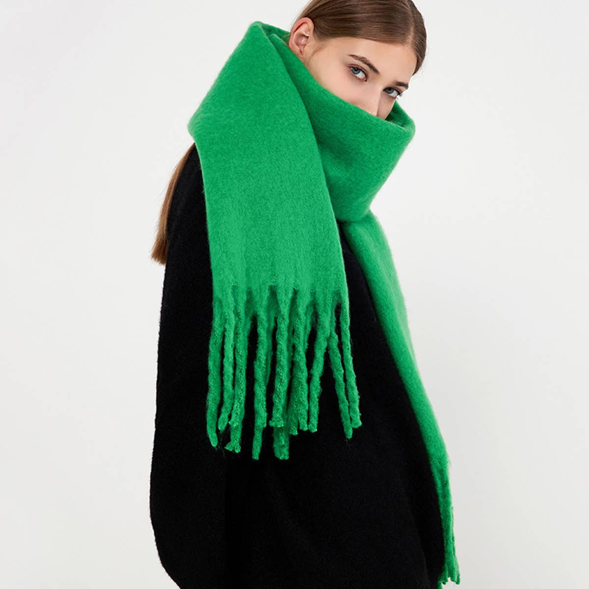 Soft Mohair Feel Scarf - Cozy Winter Wrap_CWASC0323