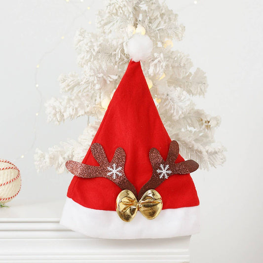 Luxury Velvet Reindeer Santa Hat for Xmas_CWAJE05369