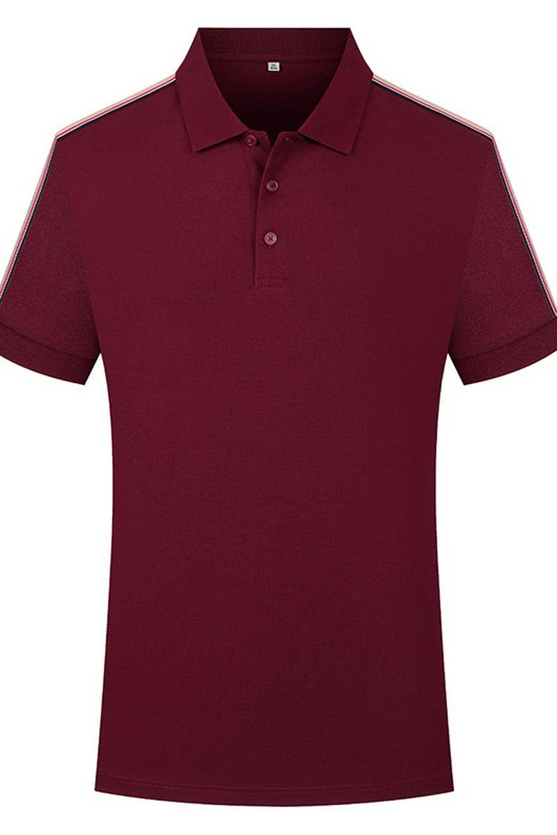 CWTBLS02442_BUTTON-DOWN LAPEL CASUAL POLO SHIRT