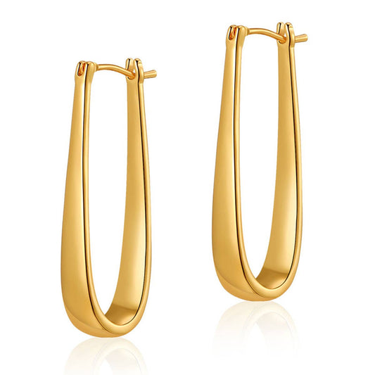 Metallic texture oval teardrop earrings