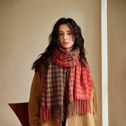 Vintage Plaid Scarf ? Soft Warm Winter Wrap