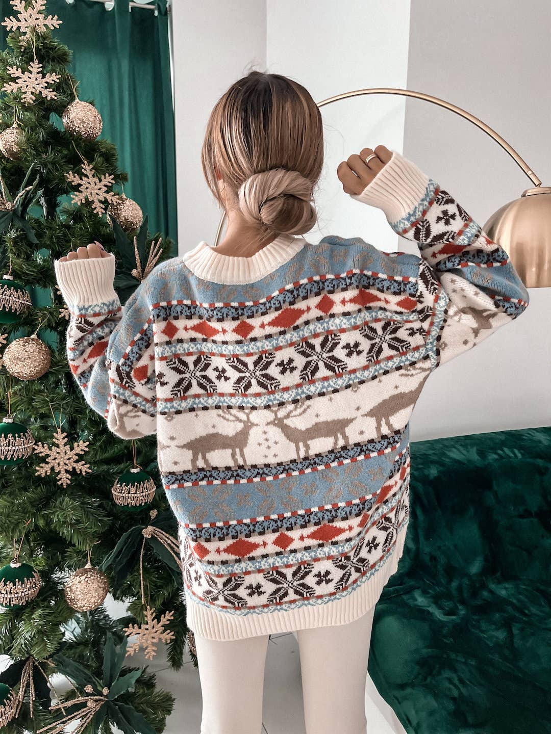 CHRISTMAS KNIT PULLOVER LONG-SLEEVED SWEATER