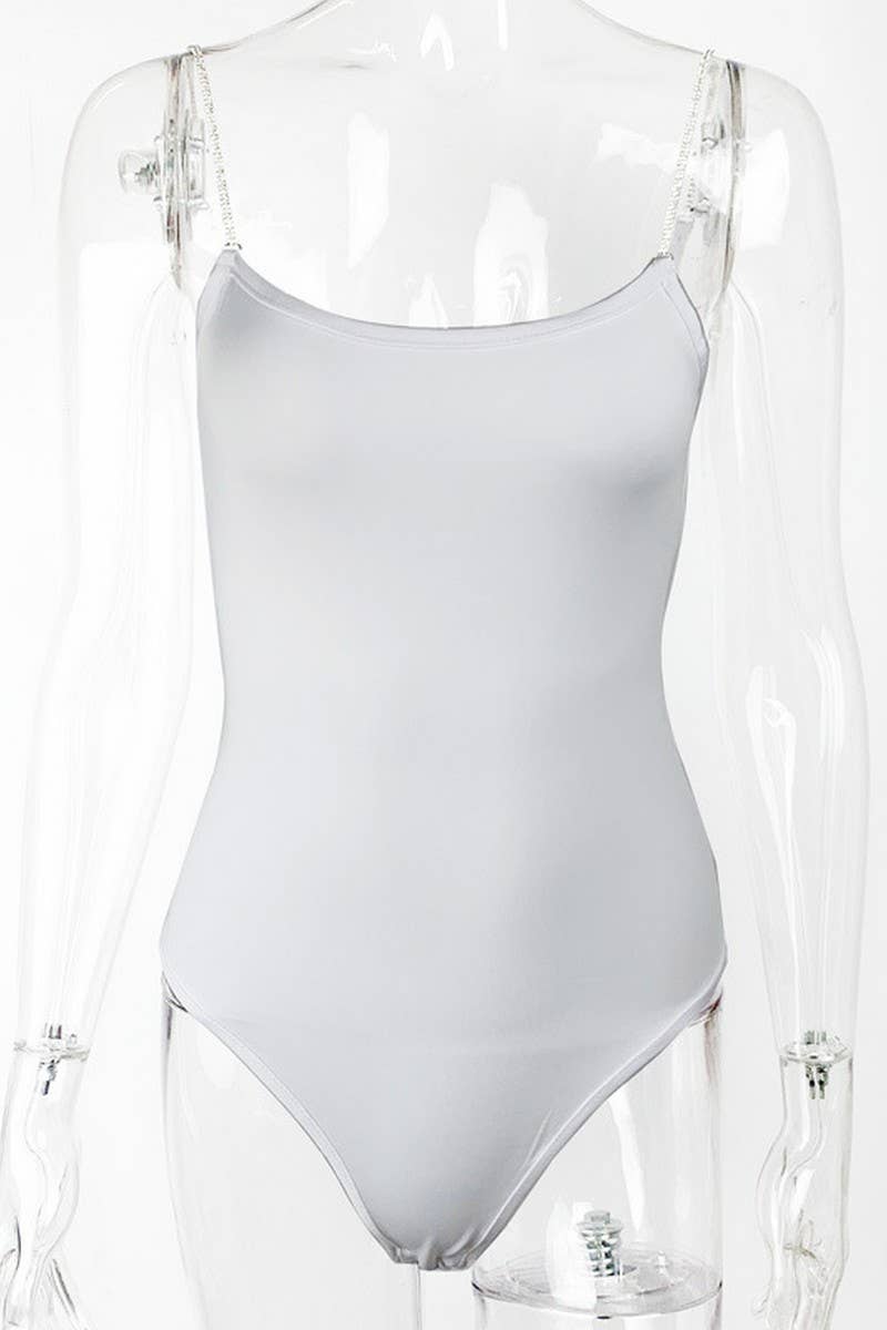 CWSBSSL0115_DIAMOND CHAIN SLIM LOW-CUT SUSPENDER BODYSUIT