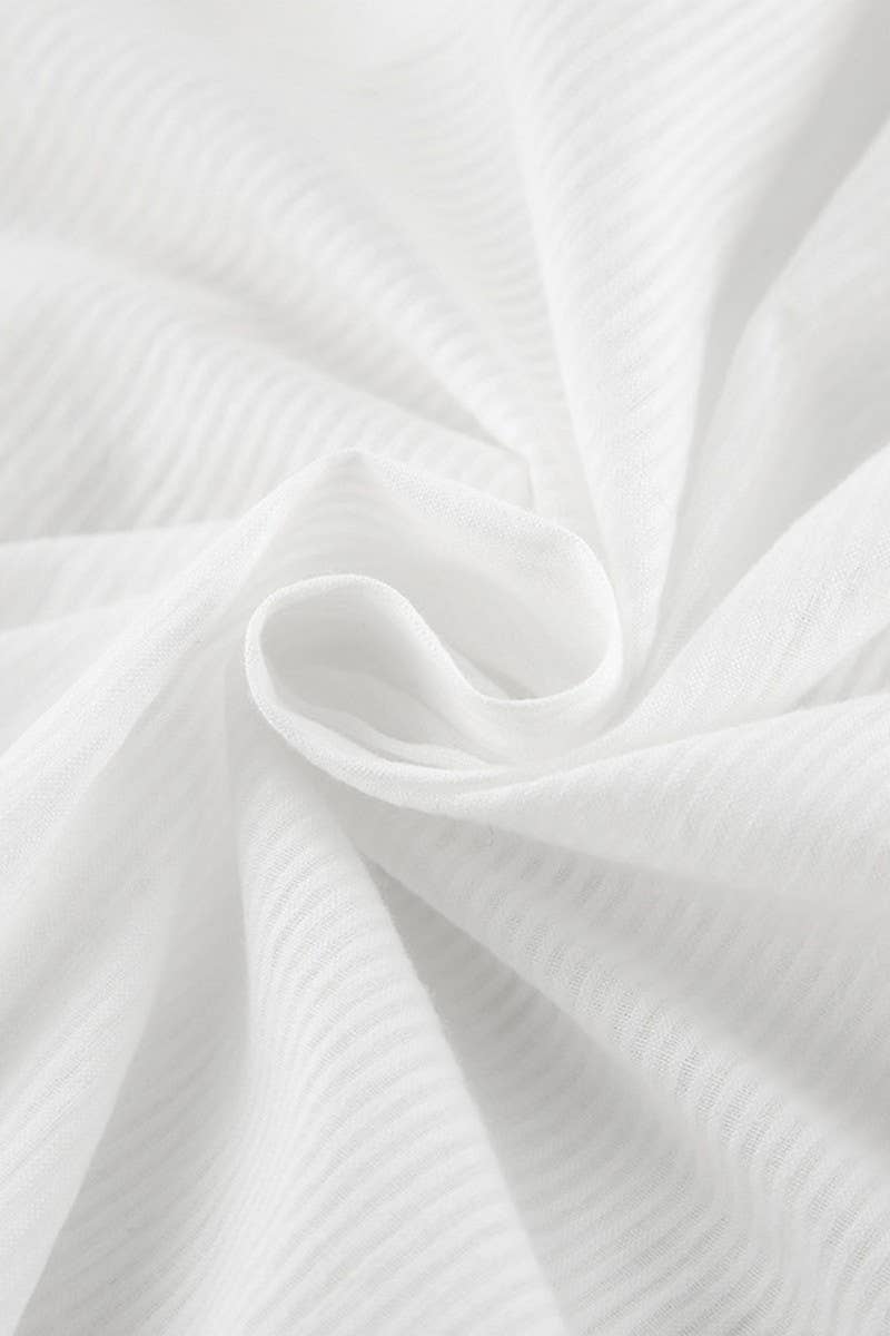 CWSPJ0259_WHITE LONG-SLEEVED UNDERWEAR SHORTS PAJAMA SET