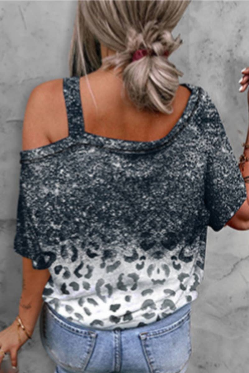 CWTBLS1385_SUMMER GRADIENT LEOPARD PRINT ONE-SHOULDER TOP