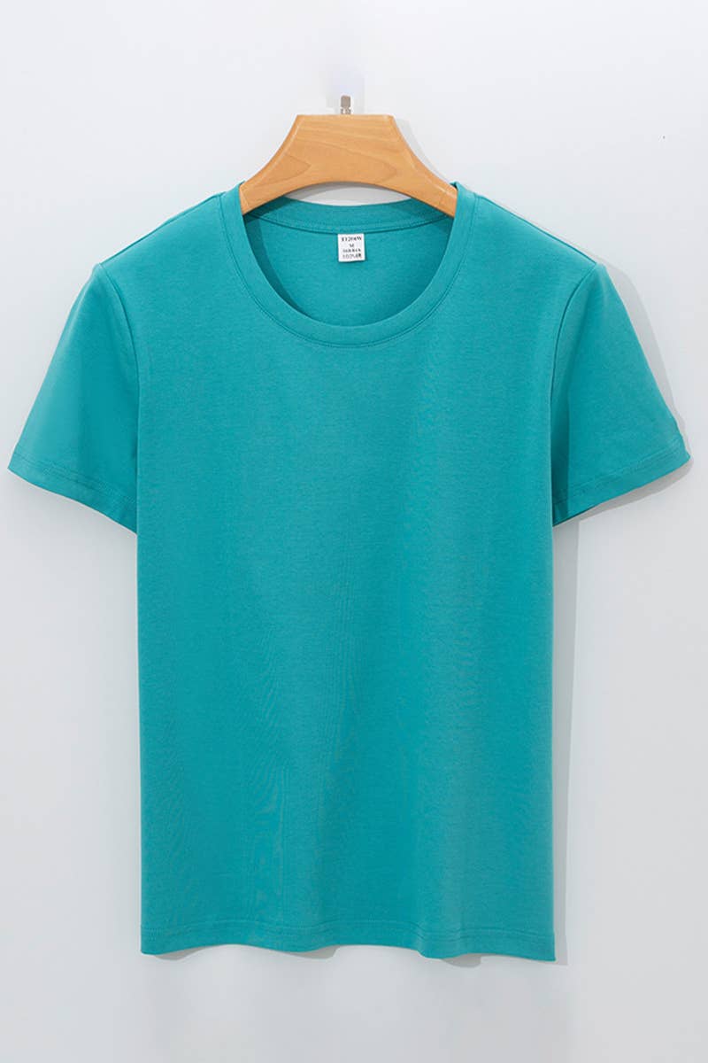 CWTBLS1789_SUMMER FASHION CASUAL WOMEN'S SOLID COLOR T-SHIRT