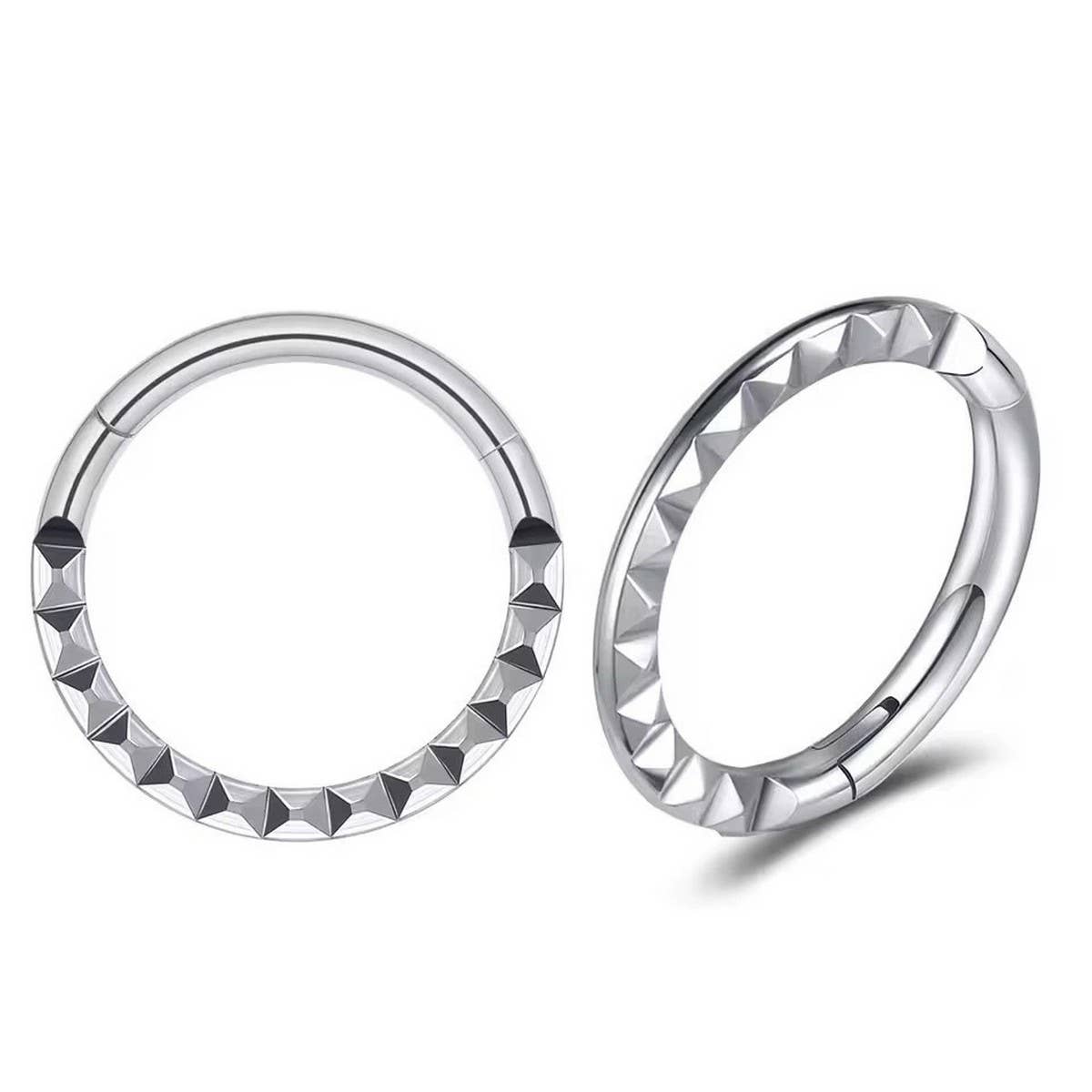 Crystal Studded Septum Nose Ring Piercing