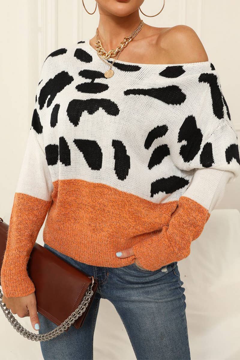 CWOSWL1580_Round Neck Long Sleeve Pullover Sweater