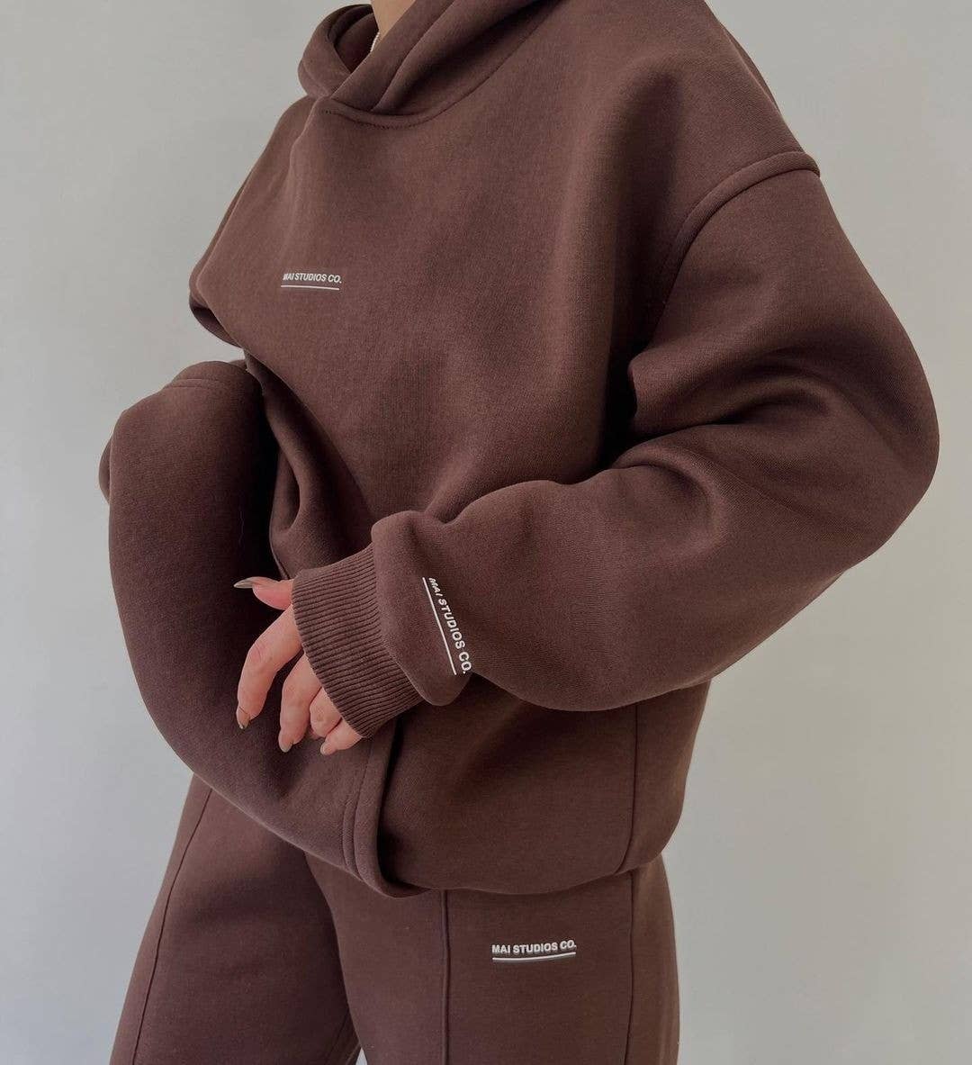 FLEECE FASHION THICK PANTS SPORT TWO-PIECE SET