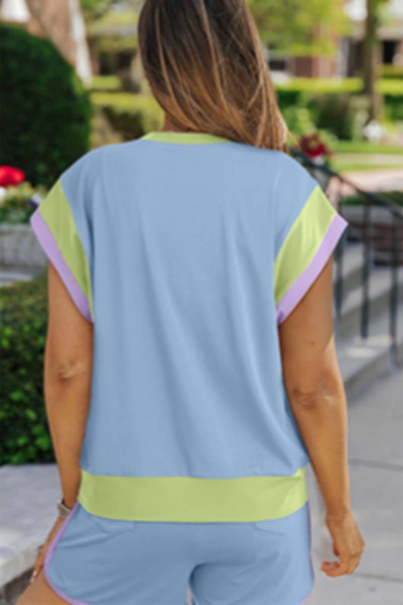 CWSS0720_SUMMER SPORTS SHORT SLEEVE TOP SHORTS SUIT