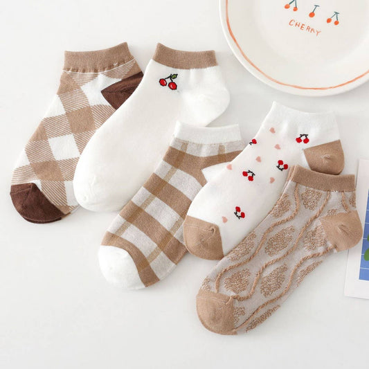 WOMEN'S PREPPY STYLE COTTON BREATHABLE SOCKS