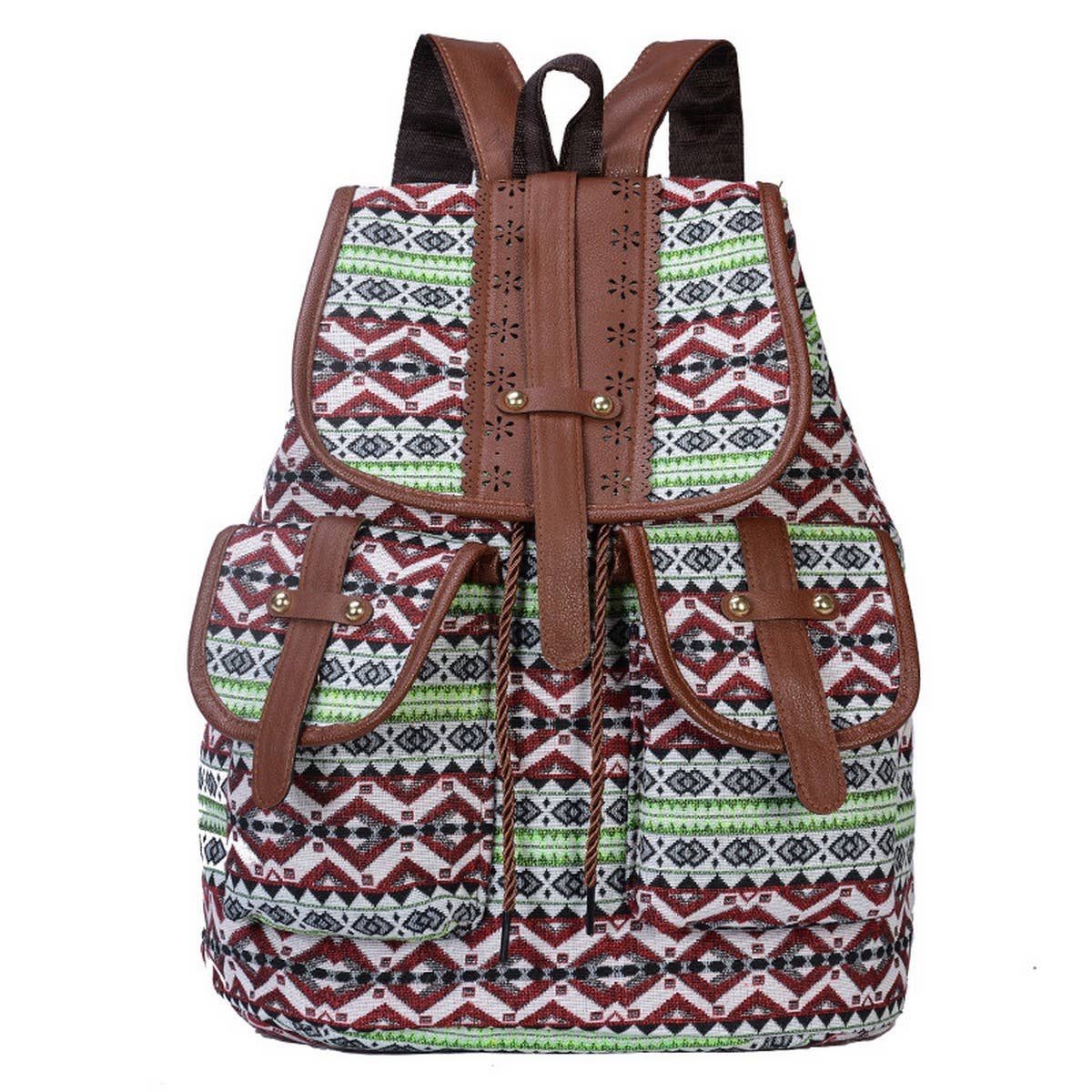 VINTAGE PATTERN BACK-TO-SCHOOL TRAVEL CANVAS BAG_CWAB2218