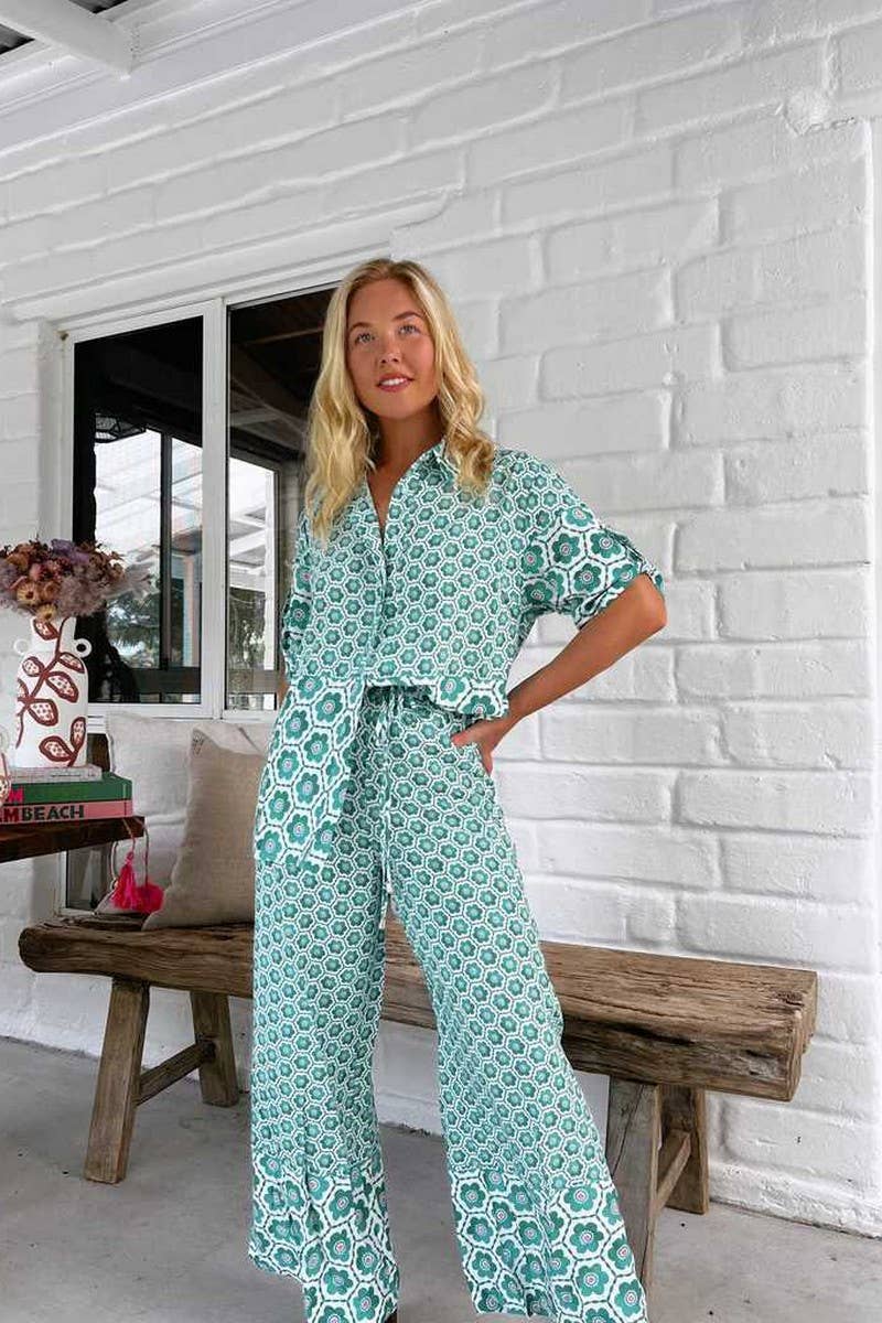 CWSTB1785_FLORAL PRINT CASUAL FASHION SHIRT SET