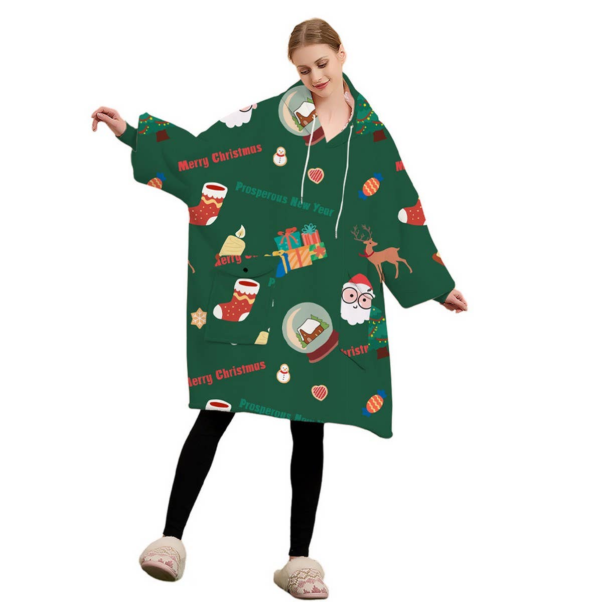 Thick Flannel Hoodie Blanket for Home & Outdoors