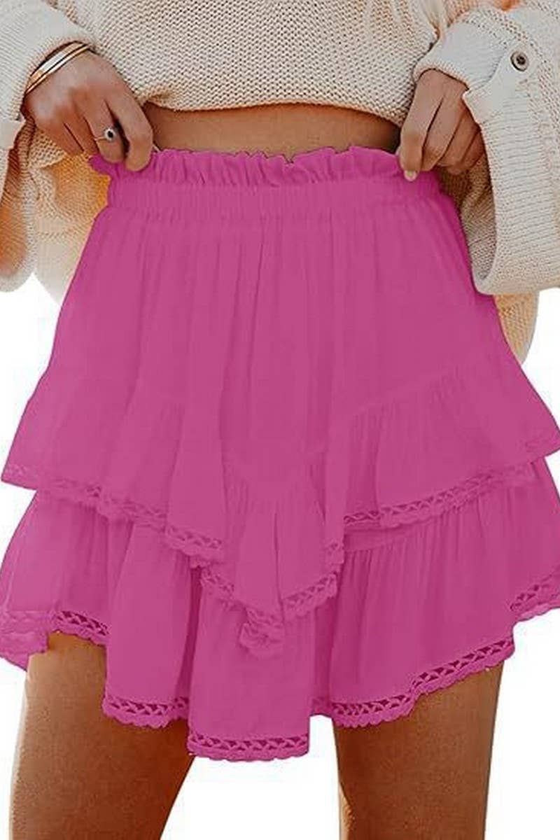 CWBSS0475_HIGH WAIST TIERED RUFFLE MINI GOLF SKIRT