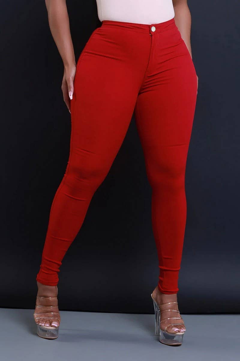 CWJP0602_MID RISE CANDY COLOR SKINNY DENIM PANTS